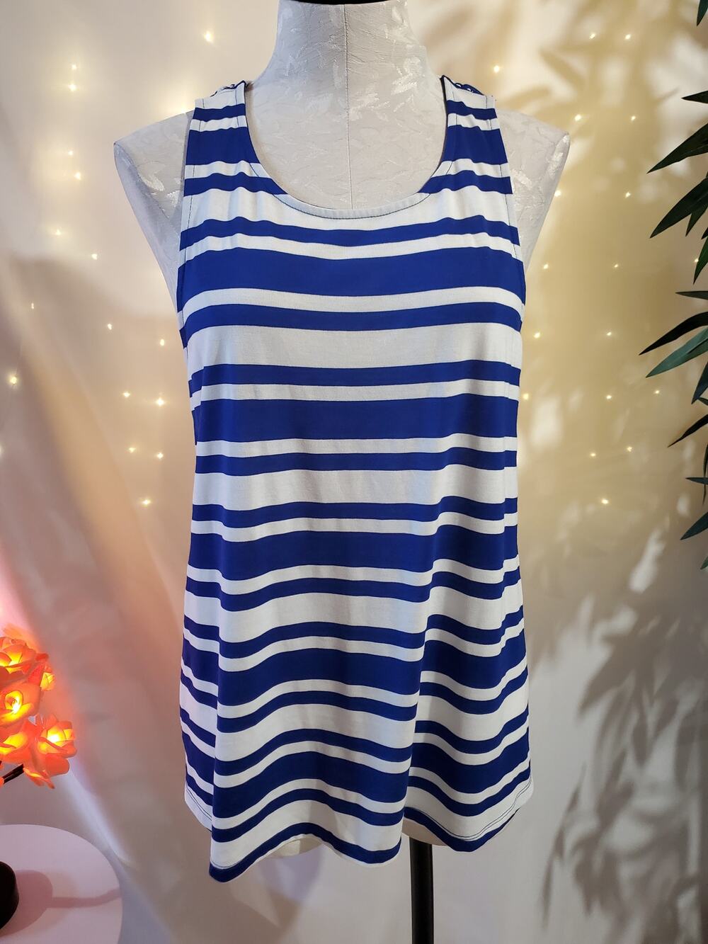 Skies are Blue NWT Swanley Striped Knit Tank Womens Size M Racerback Nautical